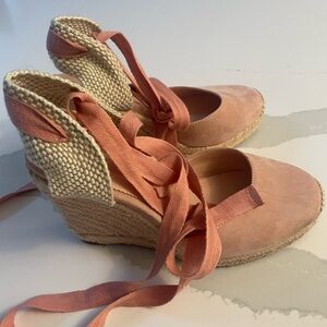 J Crew new blush lace up espadrilles size 7 never worn